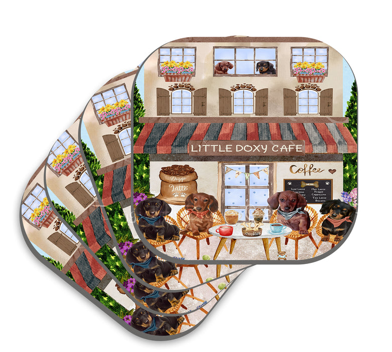 Little Doxy Cafe Dachshund Dog Coasters Set of 4