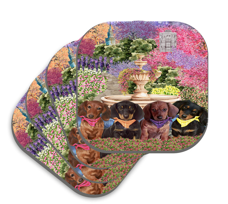Floral Park Dachshund Dog Coasters Set of 4