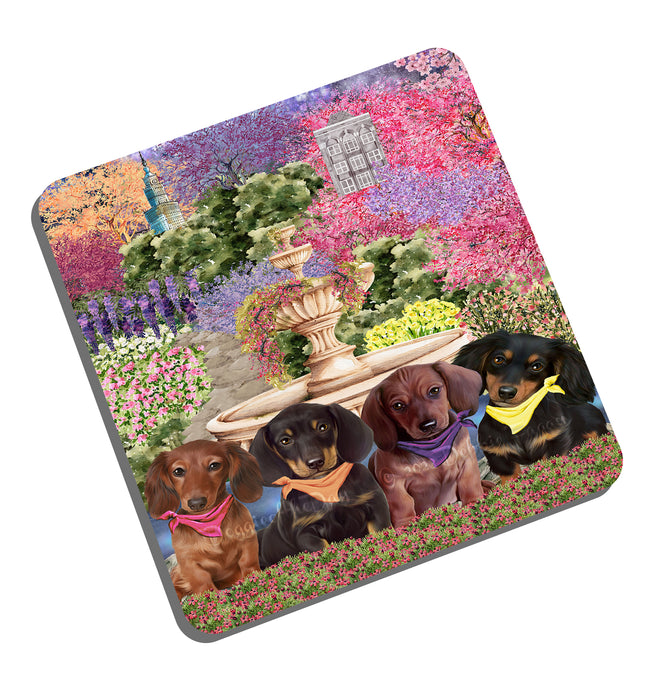 Floral Park Dachshund Dog Coasters Set of 4