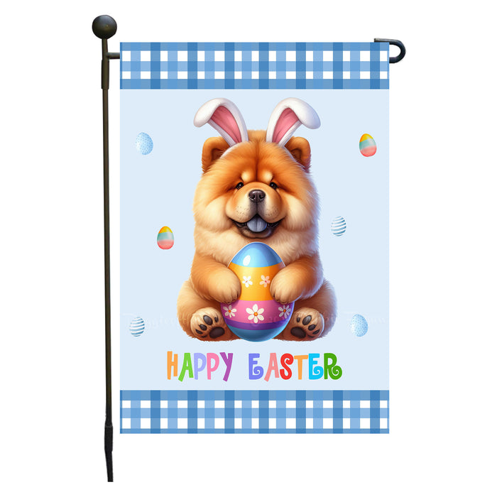 Chow Chow Easter Day Garden Flags for Outdoor Decorations - Double Sided Yard Lawn Easter Festival Decorative Gift - Holiday Dogs Flag Decor 12 1/2"w x 18"h