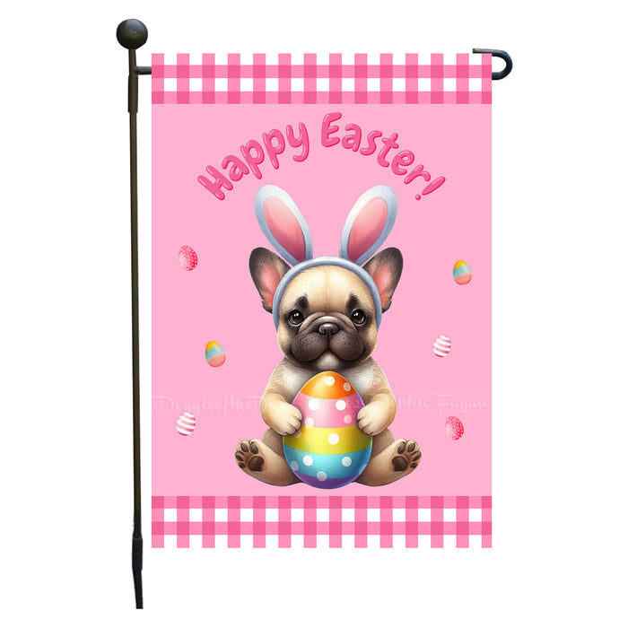 French Bulldog Easter Day Garden Flags for Outdoor Decorations - Double Sided Yard Lawn Easter Festival Decorative Gift - Holiday Dogs Flag Decor 12 1/2"w x 18"h