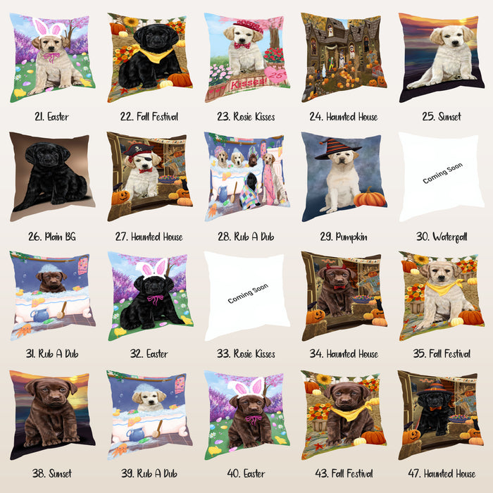 Labradors Dog Pillow Personalized Dog Art Many Designs to Choose From Ultra Soft Pet Pillows for Sleeping - Reversible & Comfort - Cushion for Sofa Couch Bed - 100% Polyester Halloween Christmas Easter Fall