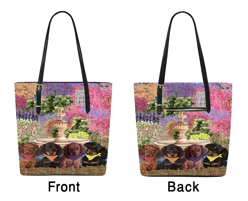 Floral Park Dachshund Dogs Euramerican Tote Bag