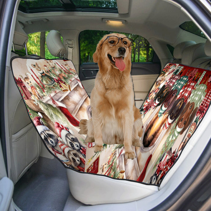 Dachshund Dog Pet Back Car Seat Cover - Winter Furry Friends
