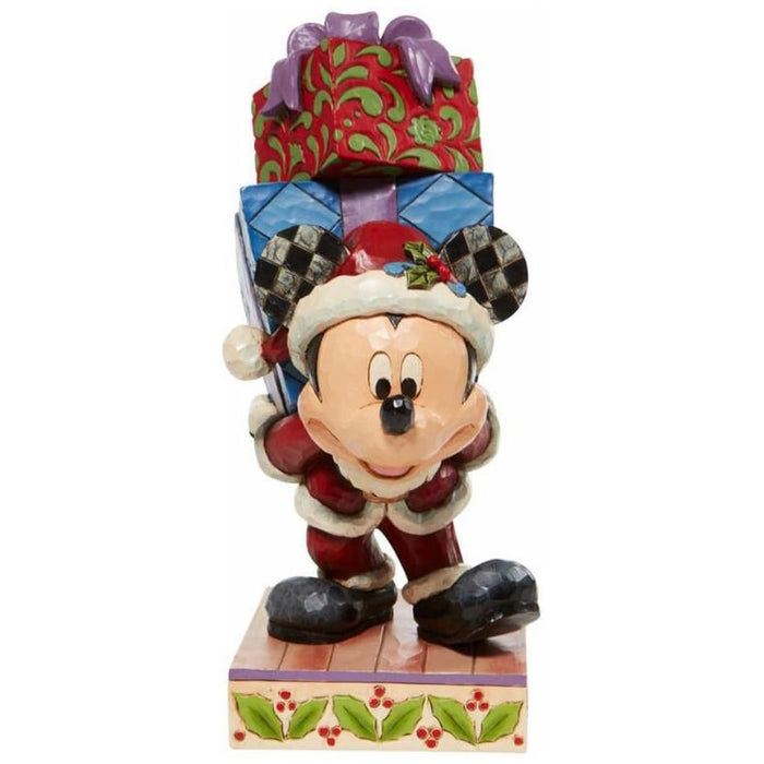 Enesco Jim Shore Disney Traditions Mickey Mouse Here Comes Old St. Mick Figurine, Resin, Christmas, 8.85 Inches