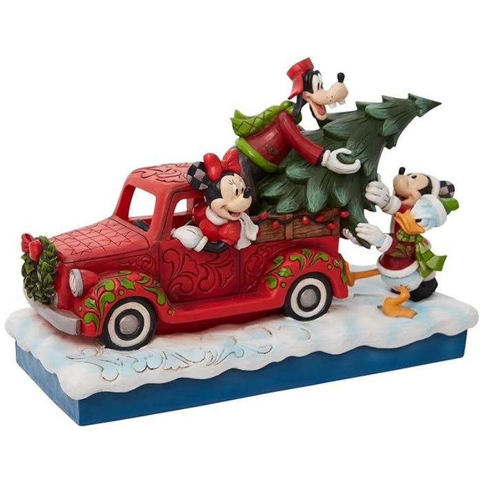 Enesco Jim Shore Disney Traditions Mickey Mouse and Friends on Red Truck Figurine, 6.5 Inch, Multicolor