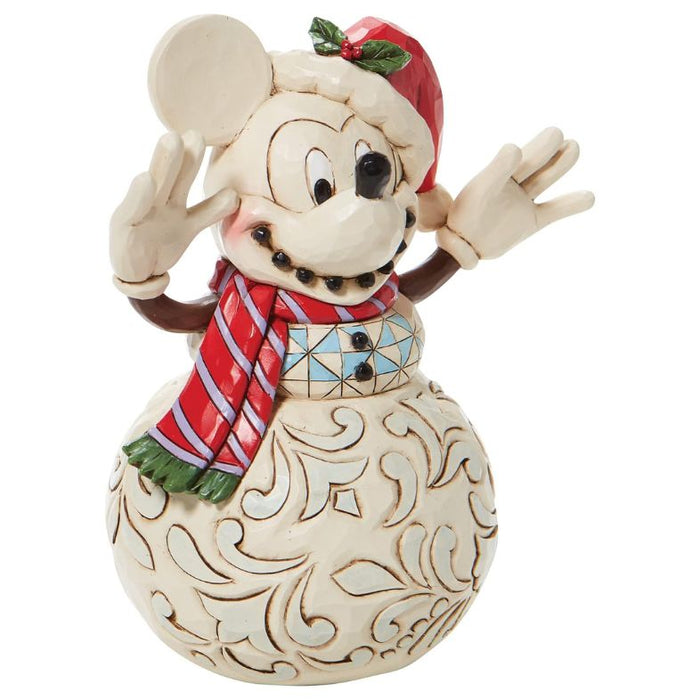 Enesco Disney Traditions by Jim Shore Mickey Mouse Snowman Snowy Smiles Figurine, 6.75 Inch, Multicolor