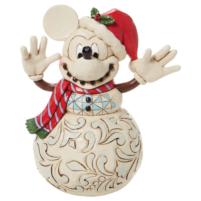 Enesco Disney Traditions by Jim Shore Mickey Mouse Snowman Snowy Smiles Figurine, 6.75 Inch, Multicolor