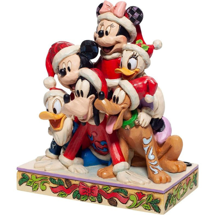 Enesco Jim Shore Disney Traditions Christmas Mickey Mouse and Friends Figurine, 5.91 Inch, Multicolor