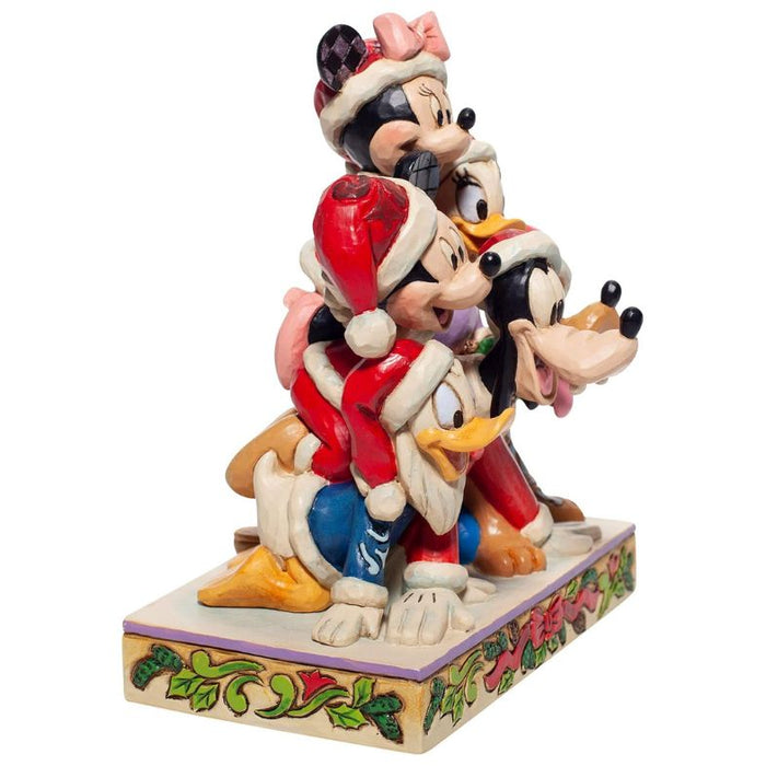 Enesco Jim Shore Disney Traditions Christmas Mickey Mouse and Friends Figurine, 5.91 Inch, Multicolor