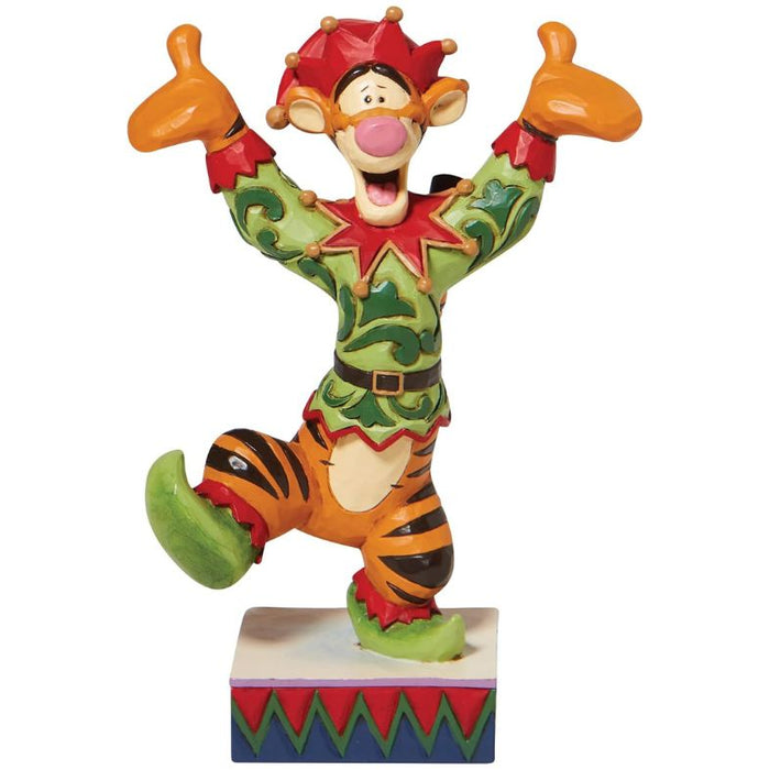 Enesco Disney Traditions by Jim Shore Tigger Elf Personality Pose Figurine, 4.92 Inch, Multicolor,Orange