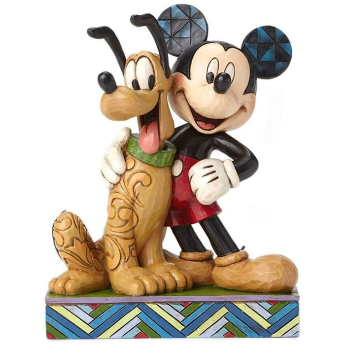 Enesco Disney Traditions by Jim Shore Mickey Mouse and Pluto Stone Resin Figurine, 6”