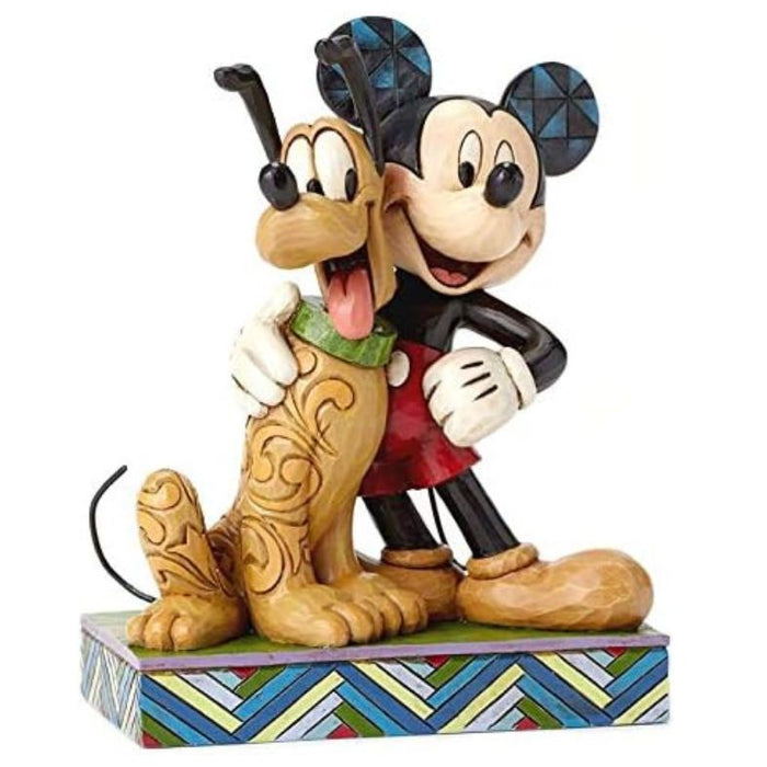 Enesco Disney Traditions by Jim Shore Mickey Mouse and Pluto Stone Resin Figurine, 6”