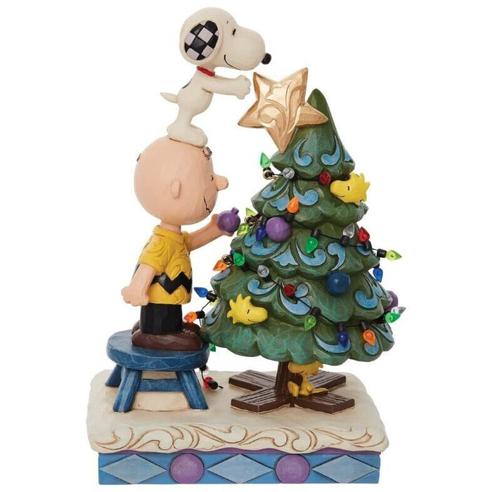 Enesco Jim Shore Peanuts Charlie Brown and Snoopy Decorating The Tree Figurine