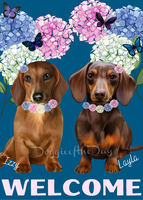 Custom Digital Painting Art Photo Personalized Dog Cat in Welcome Background