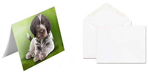Wirehaired Pointing Griffon Puppy Dog Handmade Artwork Assorted Pets Greeting Cards and Note Cards with Envelopes for All Occasions and Holiday Seasons