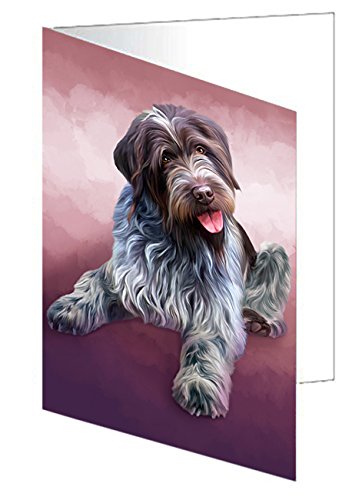 Wirehaired Pointing Griffon Dog Handmade Artwork Assorted Pets Greeting Cards and Note Cards with Envelopes for All Occasions and Holiday Seasons