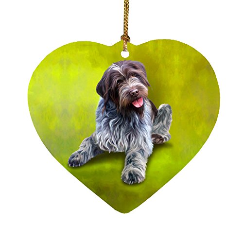 Wirehaired Pointing Griffon Dog Heart Christmas Ornament