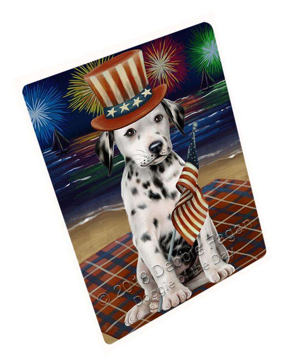 4th of July Independence Day Firework Dalmatian Dog Blanket BLNKT55677 (37x57 Sherpa)
