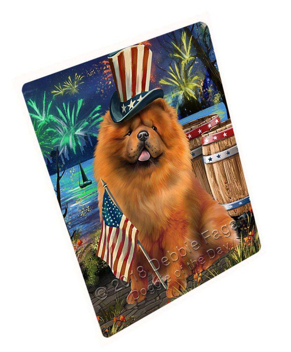 4th of July Independence Day Fireworks Chow Chow Dog at the Lake Blanket BLNKT76188