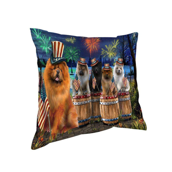 4th of July Independence Day Fireworks Chow Chows at the Lake Pillow PIL60172