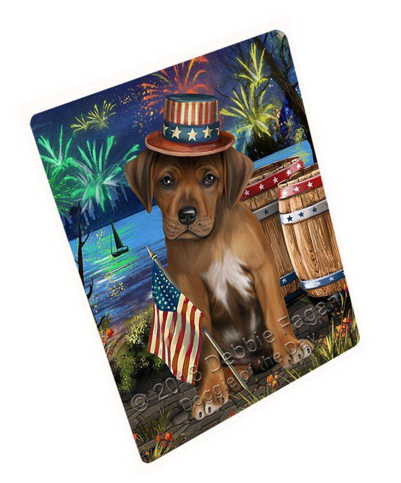 4th of July Independence Day Fireworks Rhodesian Ridgeback Dog at the Lake Blanket BLNKT76962