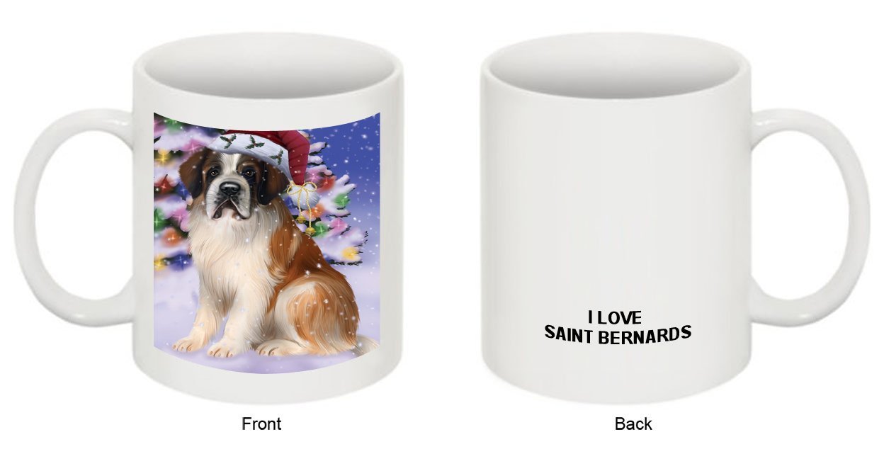 Winter Wonderland Saint Bernard Dog Christmas Mug CMG0621