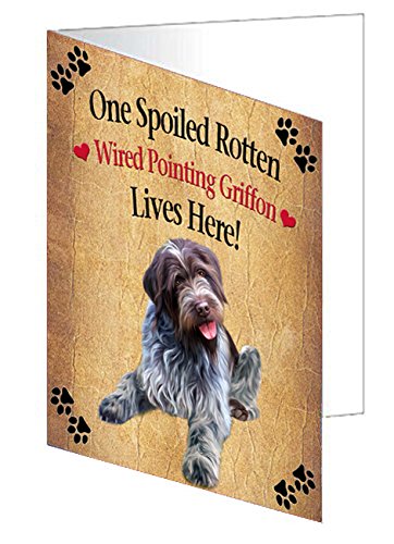 Spoiled Rotten Wirehaired Pointing Griffon Dog Handmade Artwork Assorted Pets Greeting Cards and Note Cards with Envelopes for All Occasions and Holiday Seasons