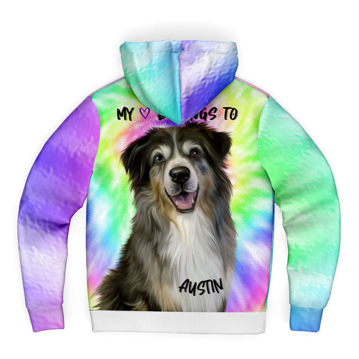 Watercolor Tie Dye Hoodie Microfleece Soft Personalize Add Your Photo & Name
