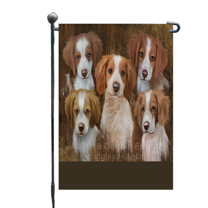 Personalized Rustic 5 Brittany Spaniel Dogs Custom Garden Flags GFLG-DOTD-A62511