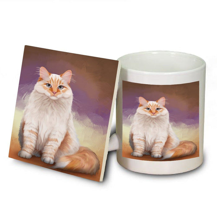 Siberian Cat Mug and Coaster Set