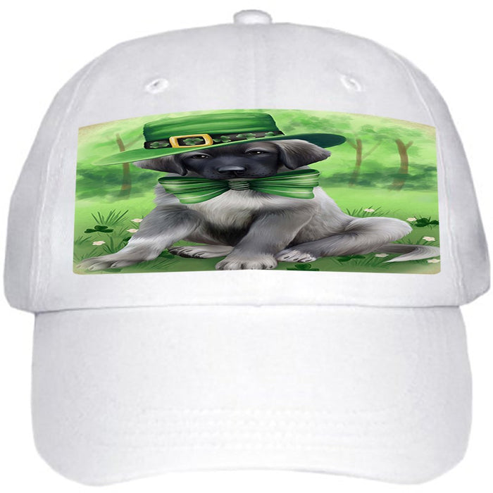 St. Patricks Day Irish Portrait Anatolian Shepherd Dog Ball Hat Cap HAT49098 (Off White)