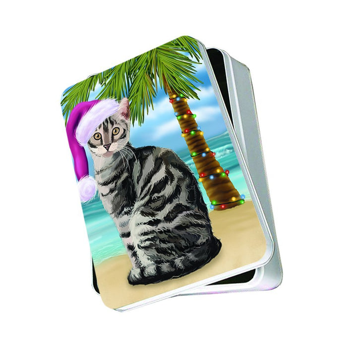 Summertime Bengal cat on Beach Christmas Photo Storage Tin PTIN0752