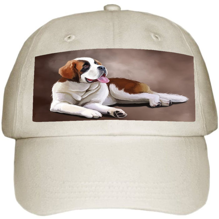 Saint Bernard Dog Ball Hat Cap Off White