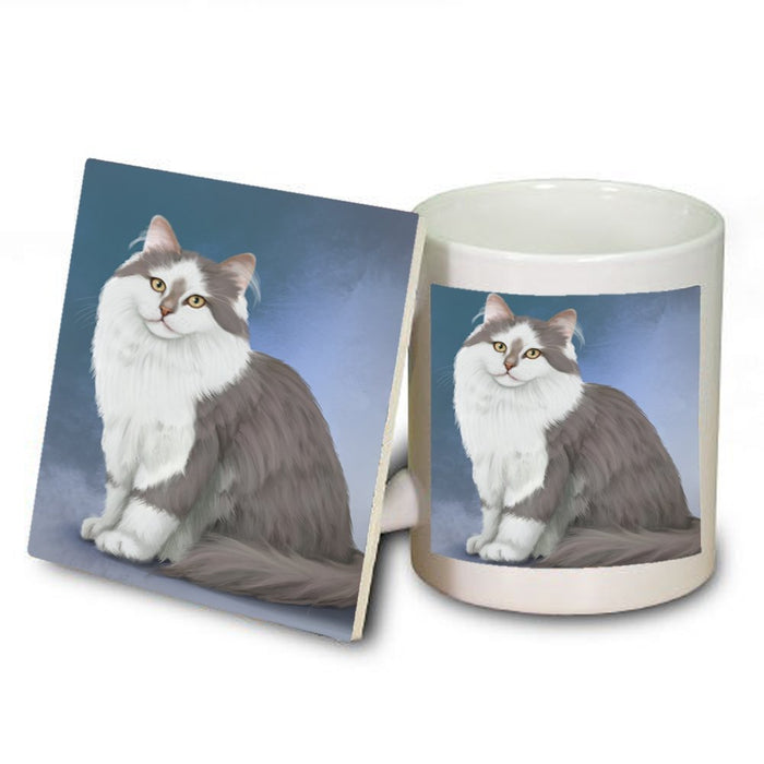 Siberian Cat Mug and Coaster Set