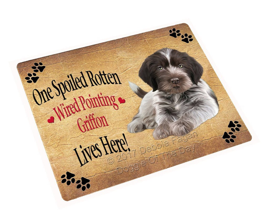 Spoiled Rotten Wirehaired Pointing Griffon Puppy Dog Tempered Cutting Board