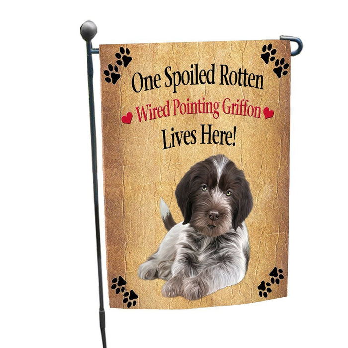 Spoiled Rotten Wirehaired Pointing Griffon Puppy Dog Garden Flag