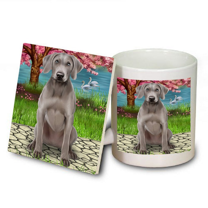 Weimaraner Dog Mug and Coaster Set MUC48533