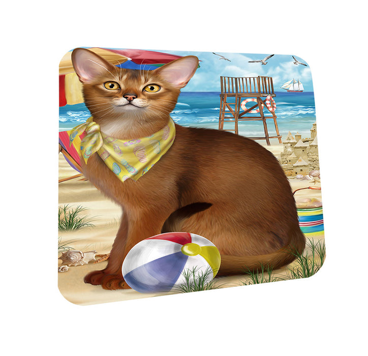 Pet Friendly Beach Abyssinian Cat Coasters Set of 4 CST54118