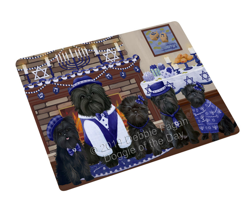 Happy Hanukkah Family and Happy Hanukkah Both Affenpinscher Dogs Magnet MAG77530 (Small 5.5" x 4.25")