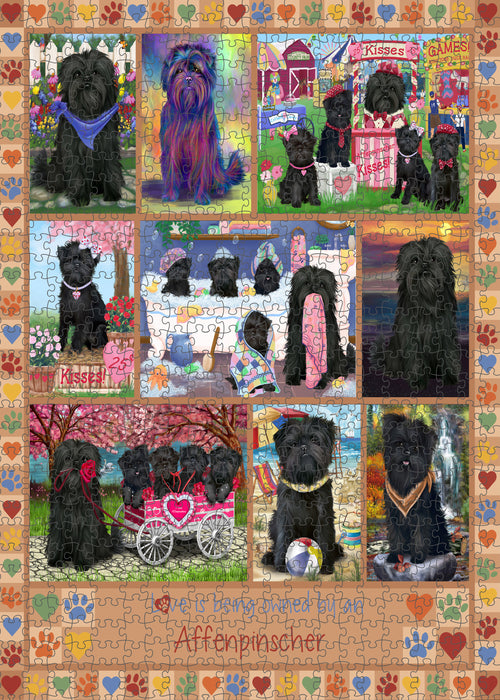 Love is Being Owned Affenpinscher Dog Beige Puzzle with Photo Tin PUZL98132