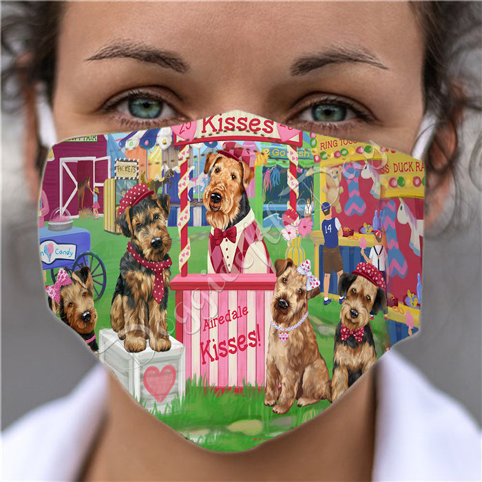 Carnival Kissing Booth Airedale Dogs Face Mask FM48003