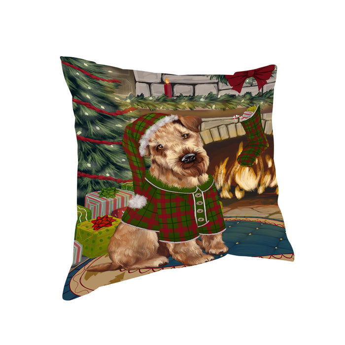 The Stocking was Hung Airedale Terrier Dog Pillow PIL69524