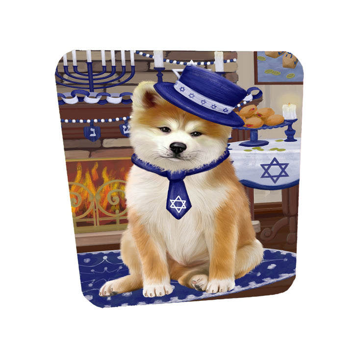 Happy Hanukkah Family Airedale Dogs Coasters Set of 4 CSTA57591