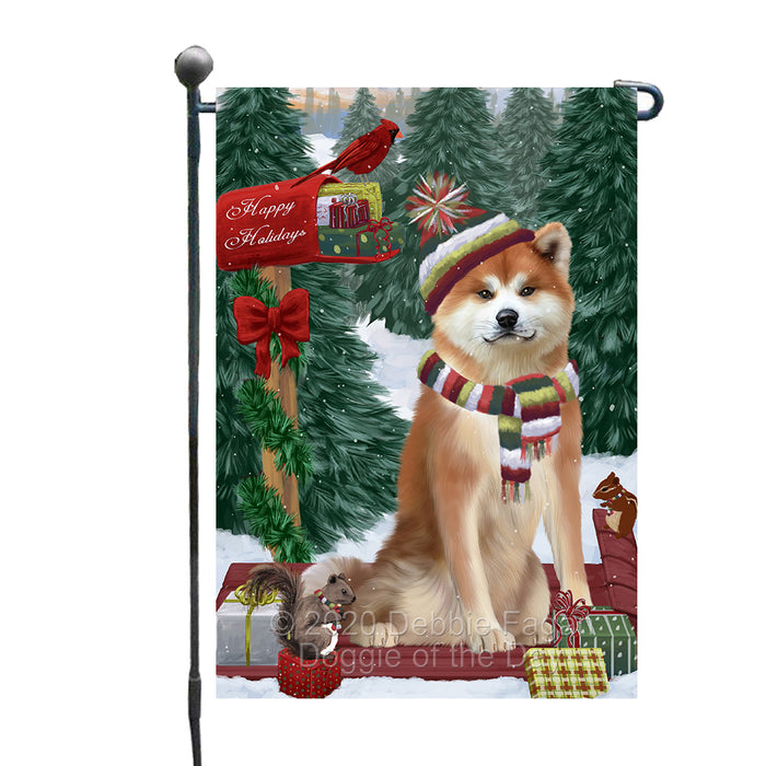 Christmas Woodland Sled Akita Dog Garden Flags Outdoor Decor for Homes and Gardens Double Sided Garden Yard Spring Decorative Vertical Home Flags Garden Porch Lawn Flag for Decorations GFLG68359
