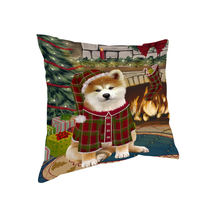 The Stocking was Hung Akita Dog Pillow PIL69536