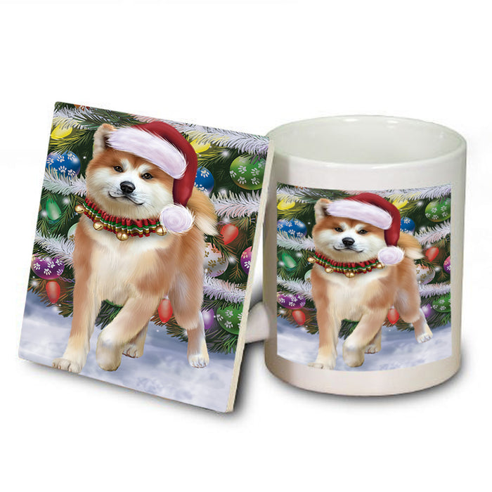 Trotting in the Snow Akita Dog Mug and Coaster Set MUC54547