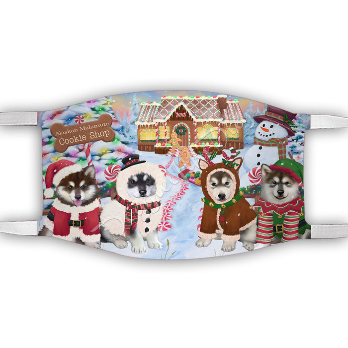 Holiday Gingerbread Cookie Alaskan Malamute Dogs Shop Face Mask FM48855
