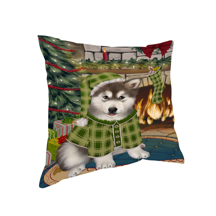 The Stocking was Hung Alaskan Malamute Dog Pillow PIL69564