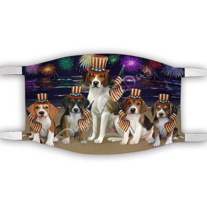 4th of July Independence Day American English Foxhound Dogs Face Mask FM49365